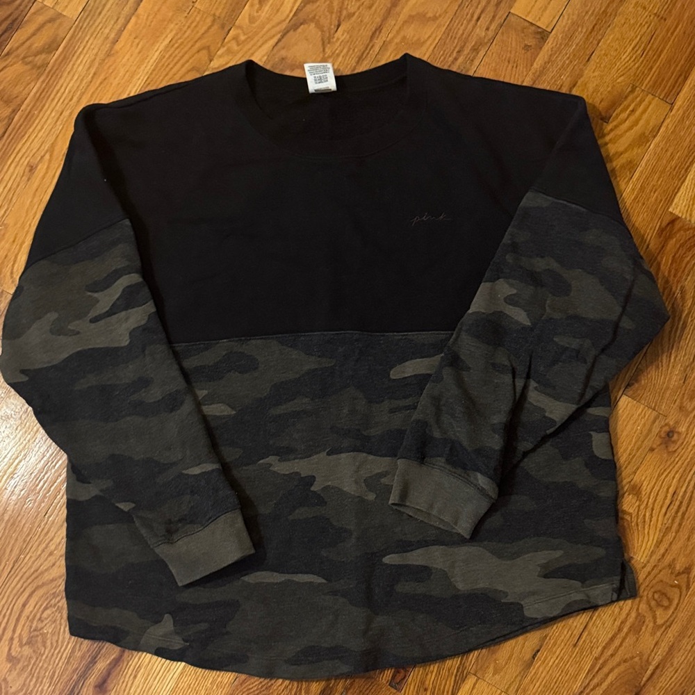 VS Pink Camo Colorblock Sweatshirt